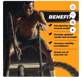 Yes4All 1.5 in Diameter Battle Rope, 50 ft Length Workout Rope, Poly Dacron Material