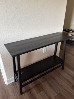 Black Wood console table with shelf