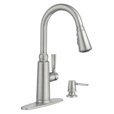 60% OFF RETAIL ■ MOEN Coretta Single-Handle Pull-Down Sprayer Kitchen Faucet with Reflex and Power Boost in Spot Resist Stainless RETAIL - $219