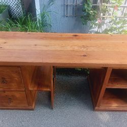 Rustic Vintage Solid Wood Desk, Workstation Table Console