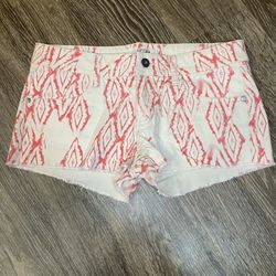 Womens Cream and Pink Printed Shorts - 9