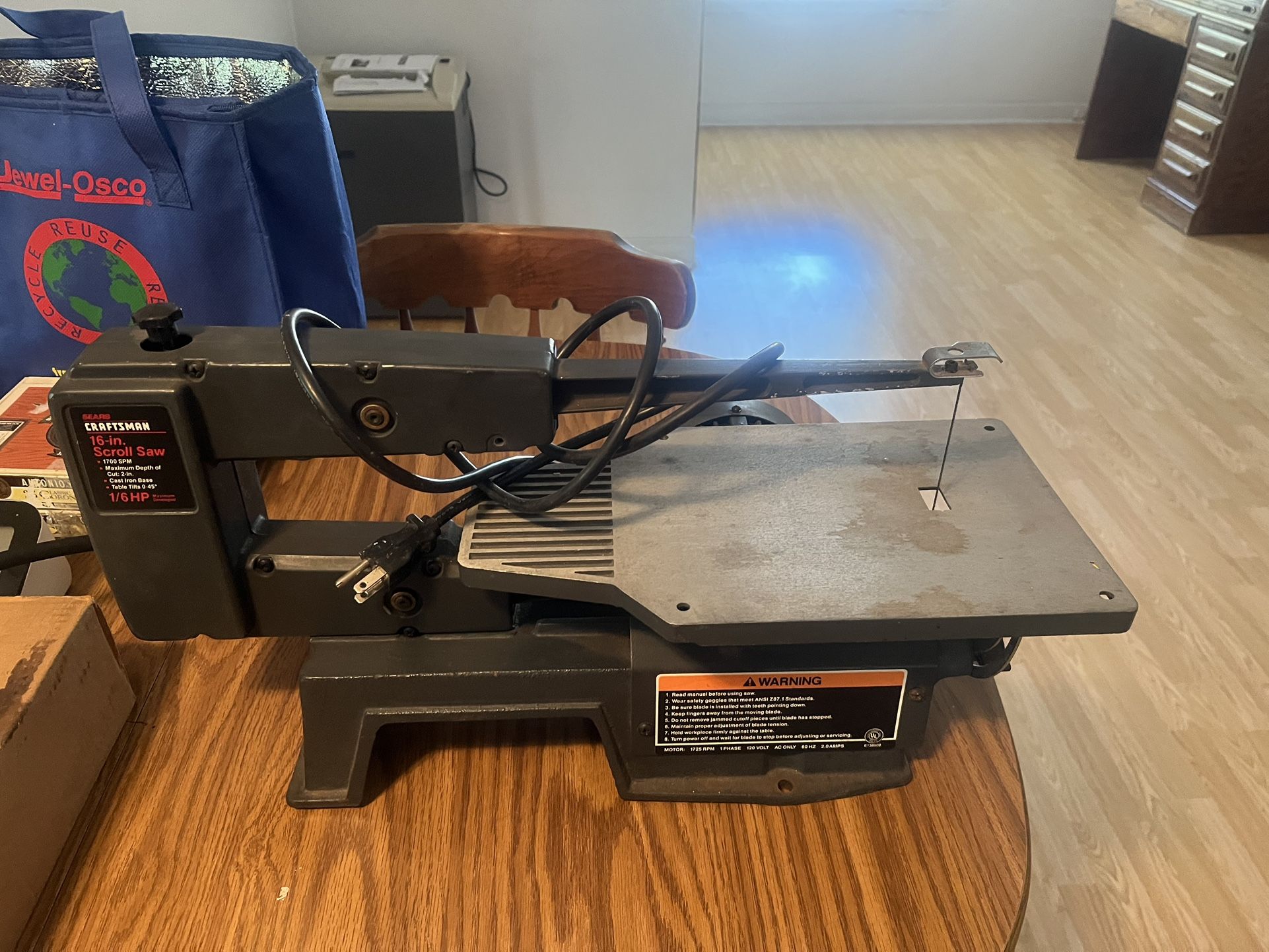 Sears Craftsman 16” Scroll Saw 1/6 Hp Vintage With Extra Saws