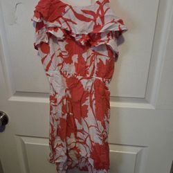 Papaya Floral Ruffle Mini Dress Size S