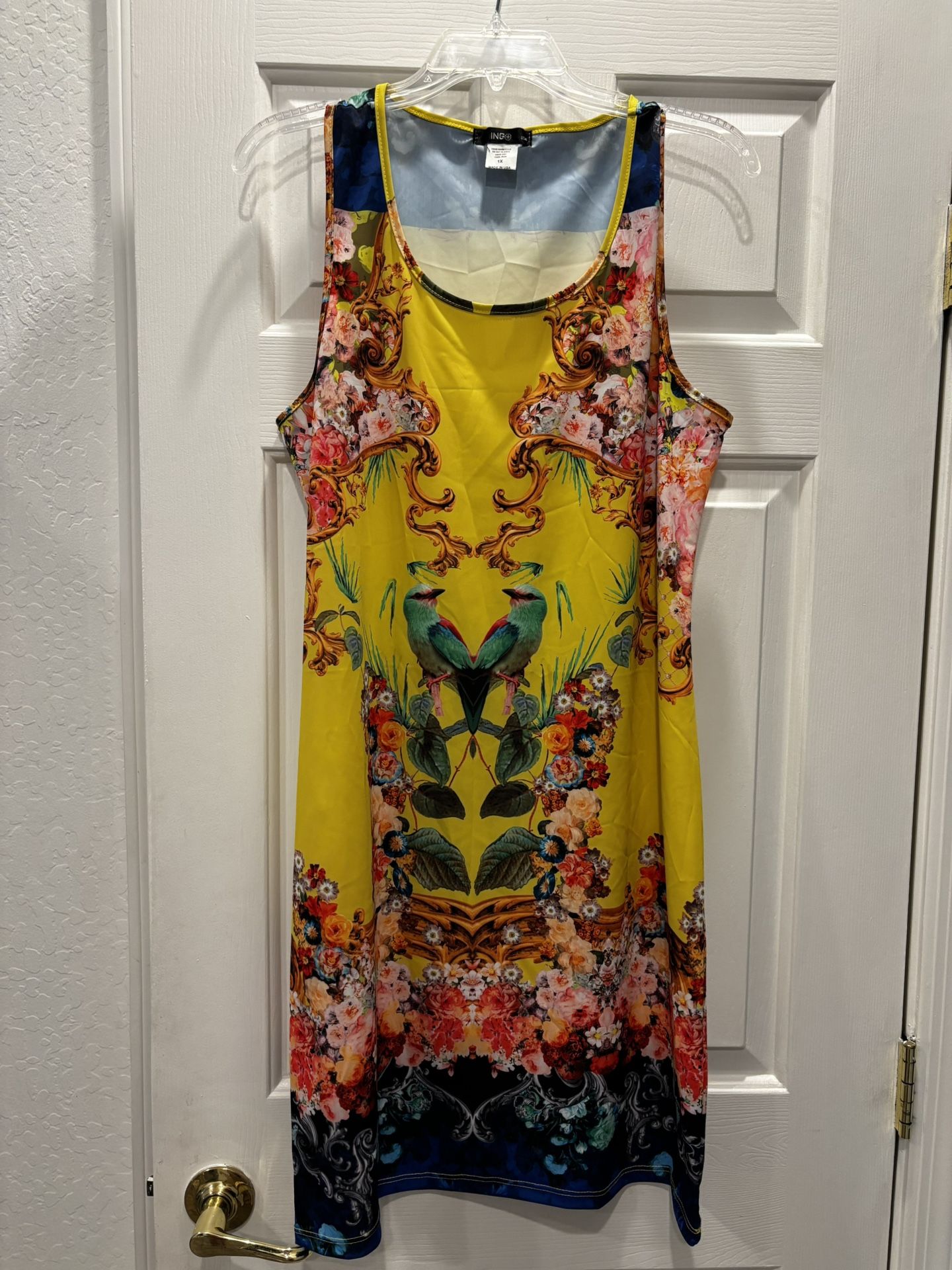 Colorful Women’s Summer Dress With Cool Effect Fabric Size Large