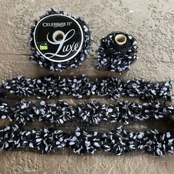 Celebrate It Luxe Ribbon, 2.5” x 18.25ft, sheer with 3D flowers