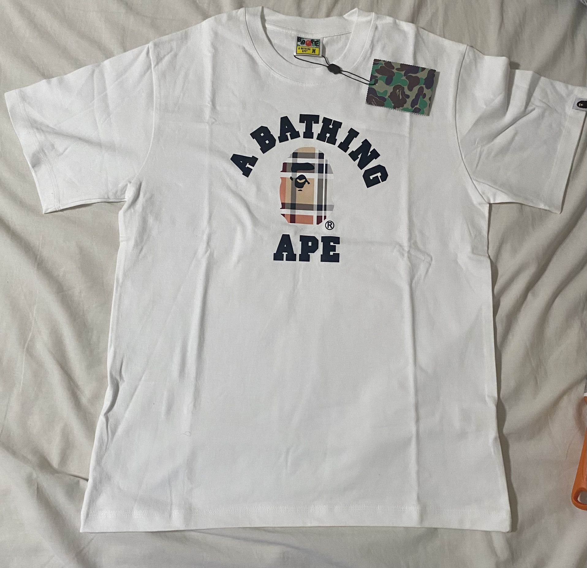 bape burberry shirt white