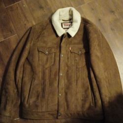 Levi's Suede Brown Trucker Jacket 