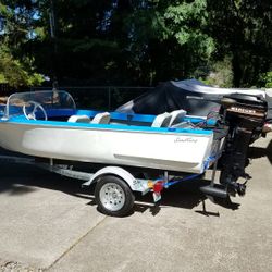 Vintage 1958 Johnston Seaking W/ New Trailer