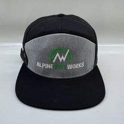 RICHARDSON 7 PANEL ARCH Alpine Bike Works Snapback Killington VT Black Gray  