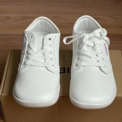 Faux Leather Barefoot Sneakers - White