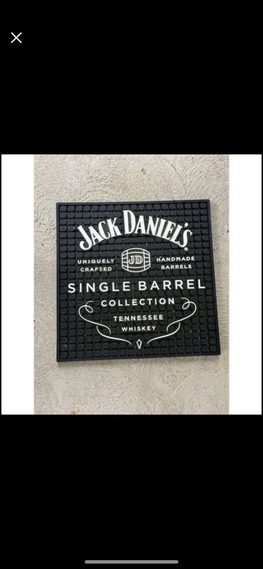 Jack Daniels Bar Mat Tennessee Whiskey 16.5 x 17”- Rubber-Preowned