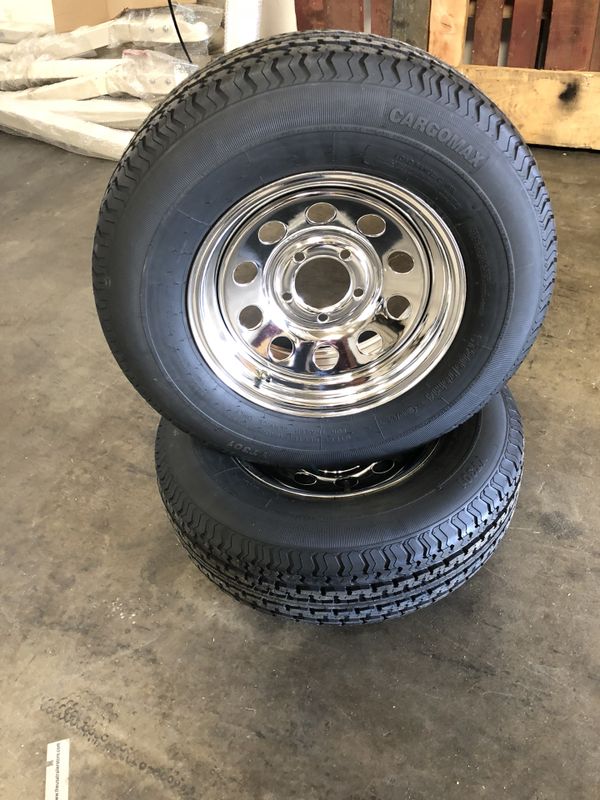 205 75 14 Trailer tires Radial tires 5 lug on 4.5 (Set of 2 for Sale in