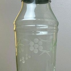 Depression Glass Green Uranium Etched Cocktail Shaker
