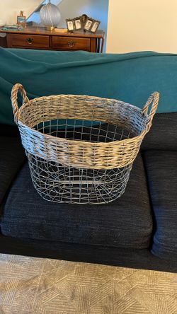Wire And Straw Basket