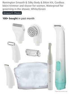 Remington Smooth & Silky Body & Bikini Kit, Cordless bikini trimmer and shaver for women,