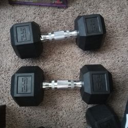 25lb Rubber Dumbbells NEW