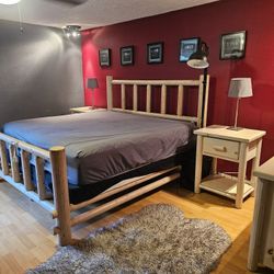 Cal King Pine Log Bedroom Set