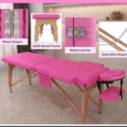 civama Massage Table Massage Bed Portable, 29 LBs Light Weight 2 Section Foldable Tattoo Bed Facial