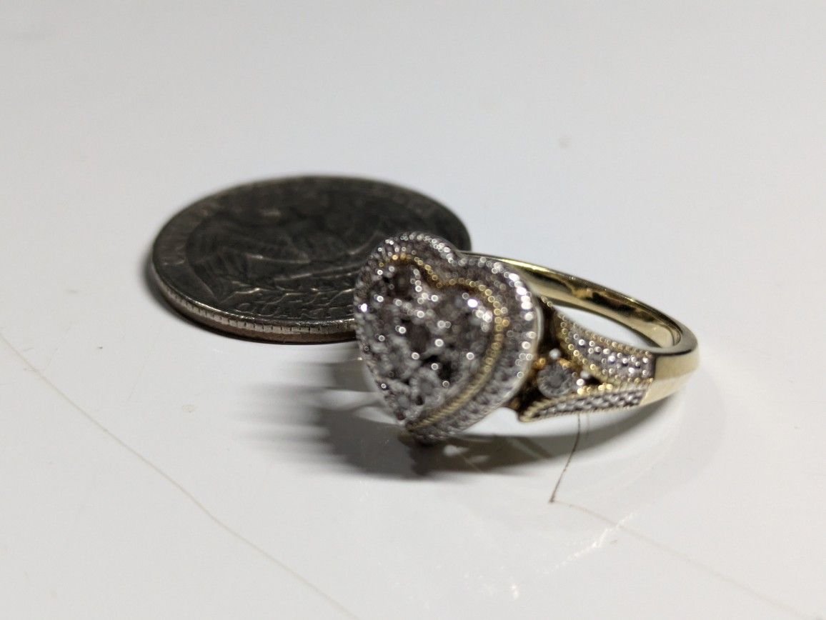 Wedding ,925 Heart Natural Diamond Engraved , 925 Sterling Silver , Unique Art Deco