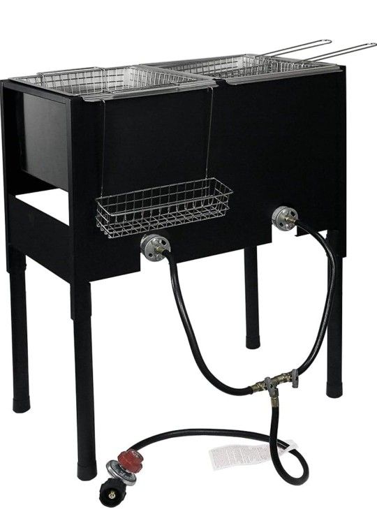 Barton 148,000 BTU High-Pressure Triple Basket Deep Fryer Dual Burner Propane LPG Fish Cooker Fry Basket Fryer Outdoor Catering, Events, Camping

Bran
