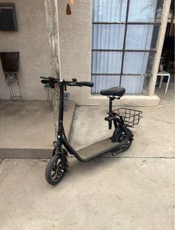 Electric Scooter with Seat and Basket
