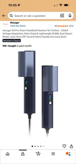 nesugar G3 Pro Smart Handheld Steamer for Clothes – Global Voltage Adaptation, Palm-Sized & Lightweight (0.8lb), Dual Steam Modes, Auto Shut-Off, Trav