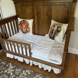 Beautiful Rustic Wood 4 In1 Baby Crib And Armoire