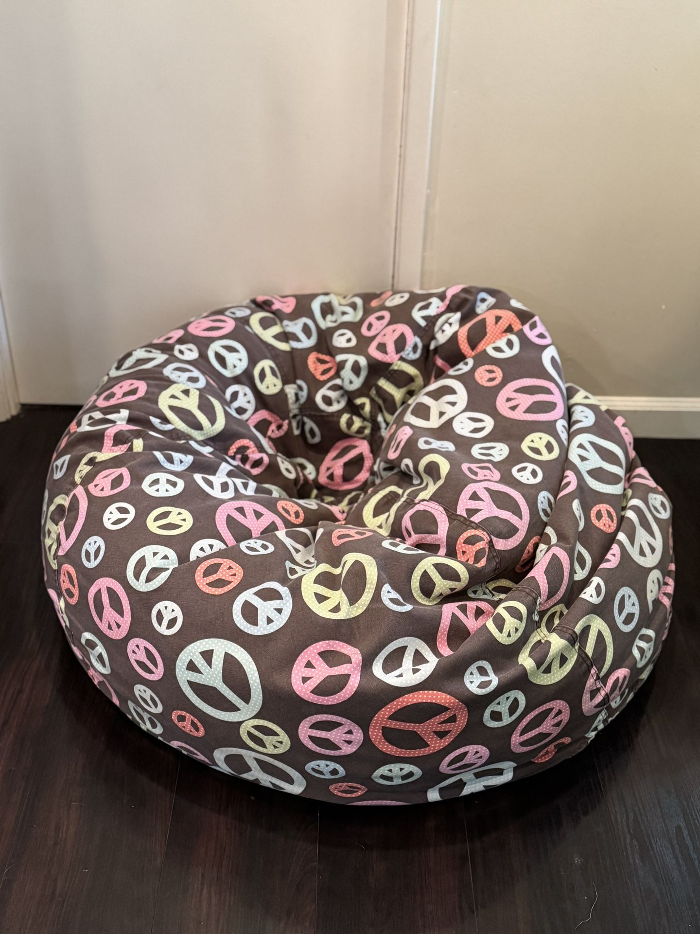 PB Teen Large Bean Bag Chair - Peace Sign Motif