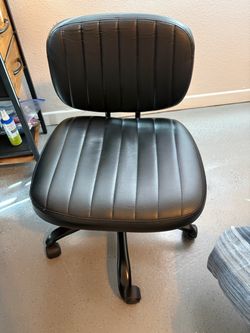 Adjustable Armless Office Desk Chair with Low Back Lumbar Support