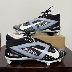 Nike Alpha Menace 4 Pro Football Cleats Black White FZ7702-005 - Men's Size 13