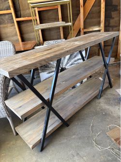 Wood console table