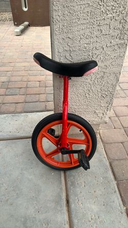 Red Unicycle with Black Seat