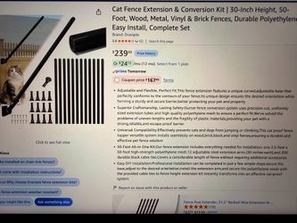 Brand new cat fence extension & conversion kit 30inH,50ft