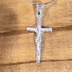 925 Silver Cross With Chain 18”/20”