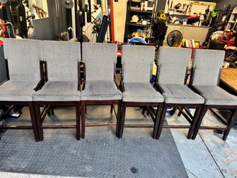 Set of 6 Solid Wood Dining Chairs