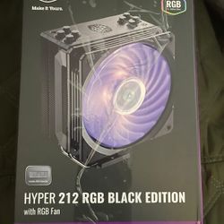 Cooler Master Hyper 212 Black Edition RGB CPU Air Cooler, SF120R RGB Fan, Anodized Gun-Metal Black, Brushed Nickel Fins, 4 Copper Direct Contact Heat 