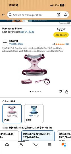 3 in 1 No Pull Dog Harness Leash and Collar Set