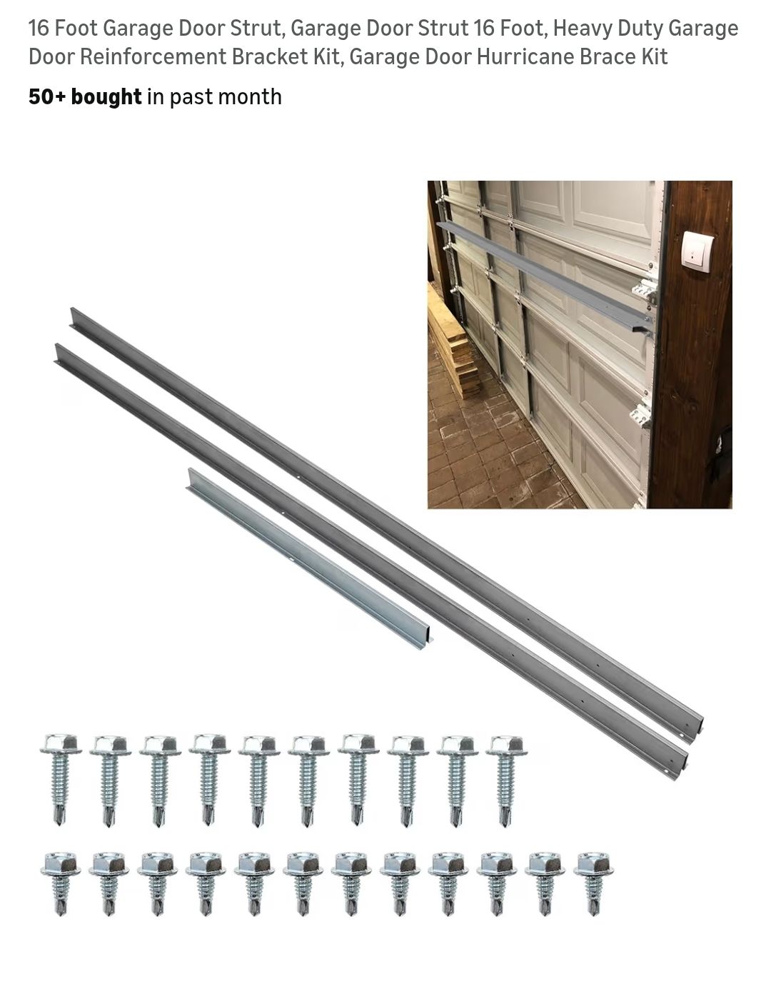 Garage door strut