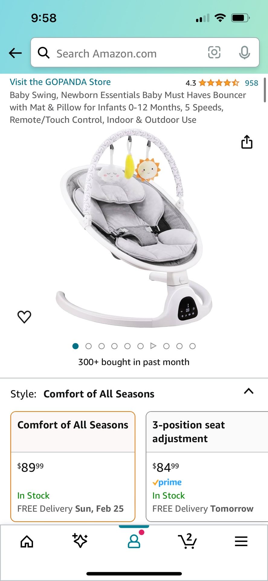 Baby swing