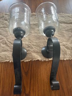 Beautiful Large Glass Candle Sconces