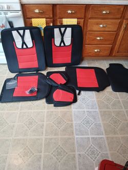 Red and black seat covers