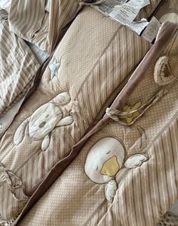 Koala Baby Crib Set Total 7 Pieces. Excellent Condition. Barely Used. No Stains. Clean.  Fleece Blanket.Original Price $150
