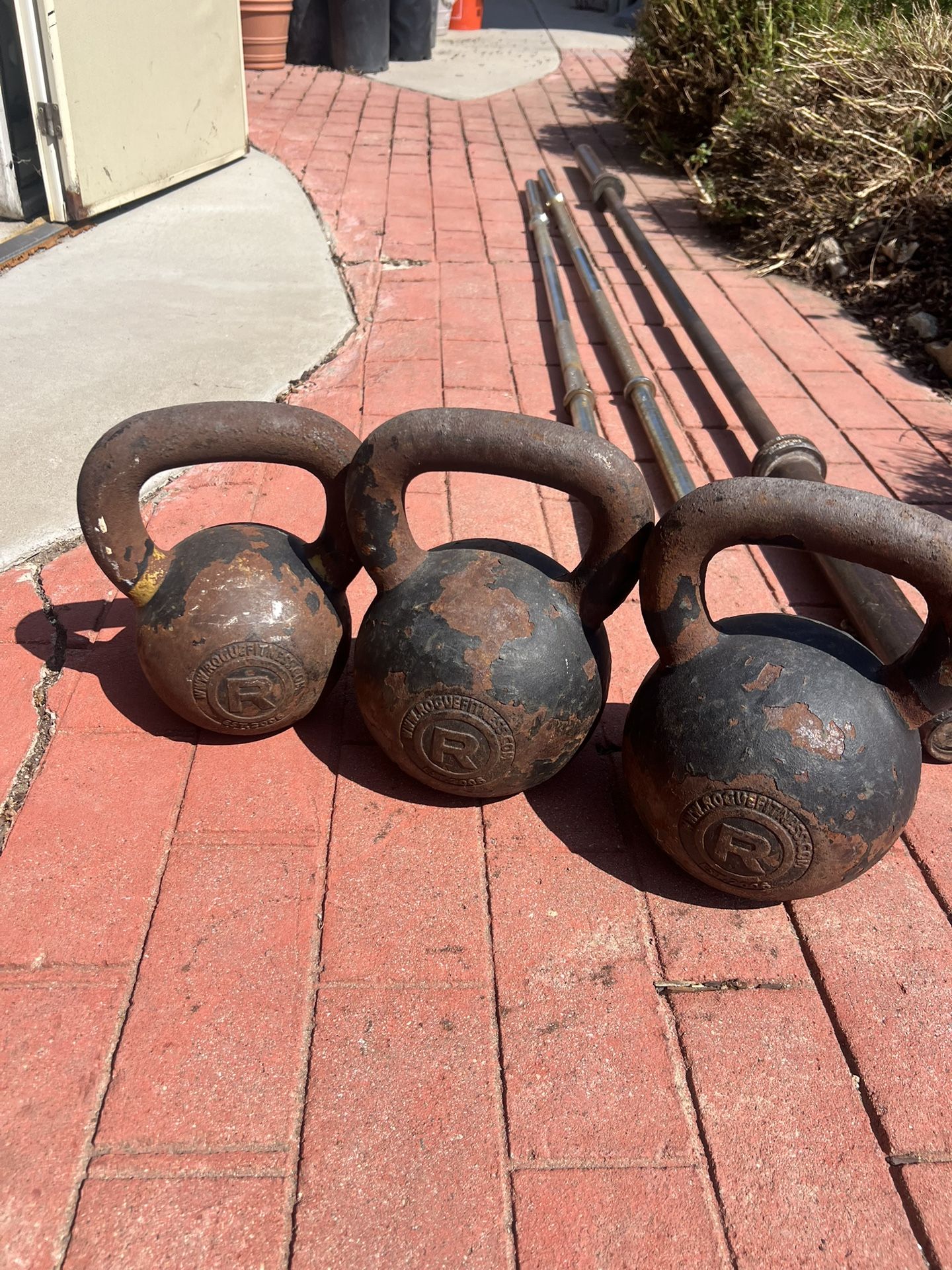 Three Rogue Fitness 2006 Kettle Bells