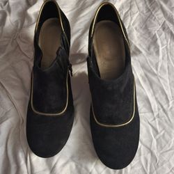 Vintage Black Suade Rockport Ankle Boots