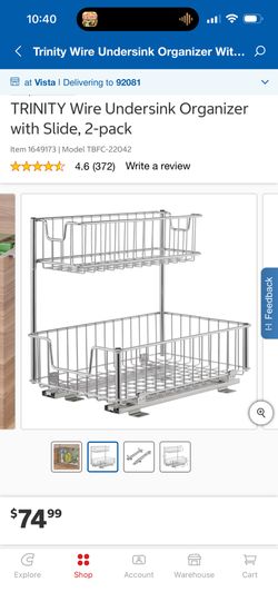 TRINITY Sliding Under Sink Organizer 2-Tier – Brand New 