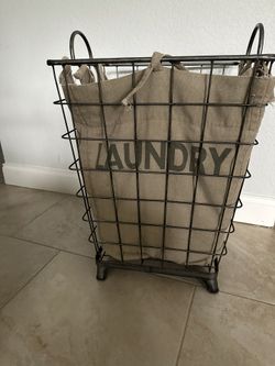 $35 - Industrial Style Laundry Basket Toy Basket Blanket Chest From Ashley Furniture