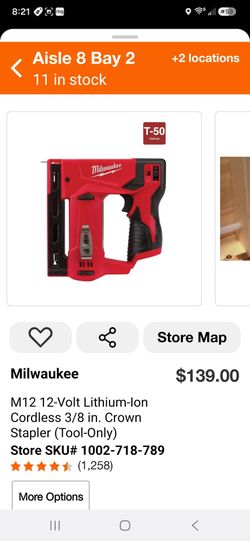 Milwaukee M12  3/8" Crown Stapler TOOL ONLY  New (Price Is Firm)