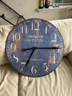 Large Rustic French Country Wall Clock – Antiquité de Paris