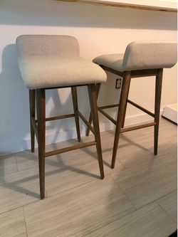 Linen barstools 30 inch high