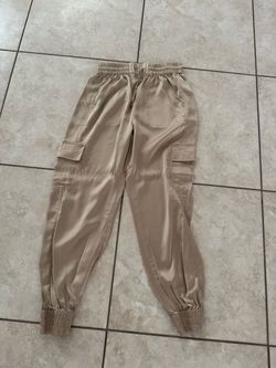 Gold silk pants